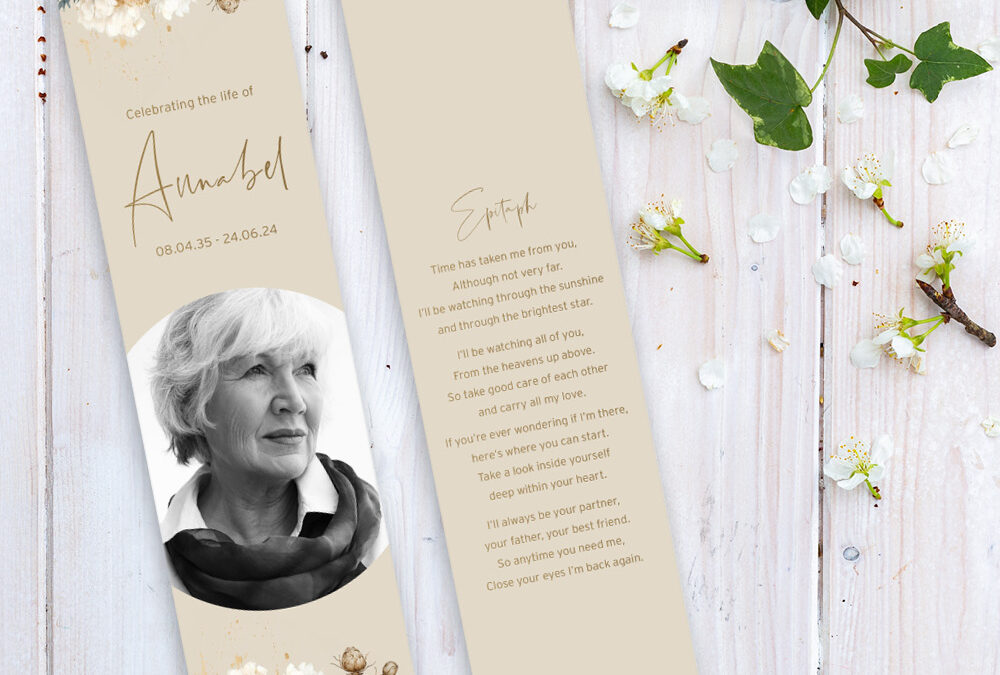 Memorial Bookmark – Golden Bloom